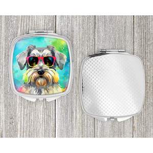 Schnauzer Hippie Dawg miroir de maquillage à main pliant compact cadeau de voyage décoratif pour femmes et filles de poche - Product Image 4