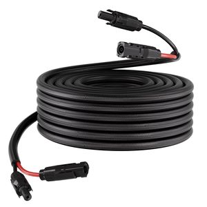 Câble d'extension de panneau solaire 50FT 10 AWG avec gaine de protection ignifuge, connecteurs femelle et mâle, adaptateurs solaires - Product Image 1