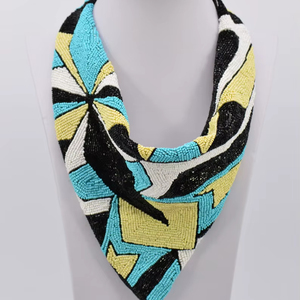 Nouveau design 2025 – Écharpe-collier élégante en perles colorées pour filles, idéale pour les soirées et les fêtes, plaqué or, faite à la main - Product Image 1