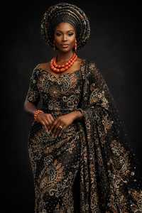 Écharpe africaine George brodée à la main et perlée - Product Image 2