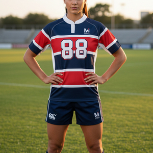 Ensembles d'uniformes de rugby personnalisés imprimés par sublimation à prix d'usine, maillots et shorts de rugby professionnels unisexes, séchage rapide, antibactériens - Product Image 4