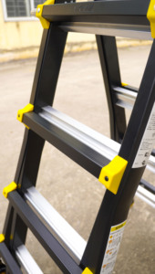 VIETLADDERS NVLB-44 Aluminum Alloy Foldable Ladders <b>with</b> Manual <b>Lock</b> Mechanism Black <b>Wheels</b> Safety 150kg Load Capacity - Product Image 4