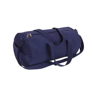 Navy Blue 600D <b>Duffel</b> <b>Bag</b> 30-<b>40L</b> with Shoulder Strap and Zipper Pockets - Product Image 2