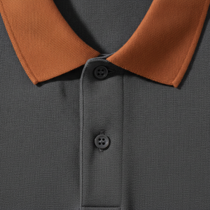 New Latest Men's Solid Color Short Sleeve <b>Polo</b> Shirt Cotton Pique Breathable Casual Design <b>Orange</b> Collar - Product Image 2