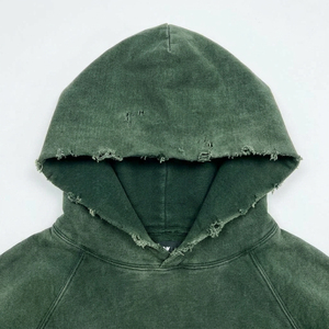 Vêtements personnalisés OEM, sweats à capuche 100% coton délavés à l'acide, survêtement jogger épais, sérigraphie, automne, strass - Product Image 4