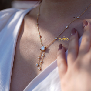 Collar con Colgante de Diamante Cultivado en Laboratorio, Plata de Ley 925, Cadena de Oro, Collar Solitario para Mujer, Joyería Elegante para Regalo - Product Image 4