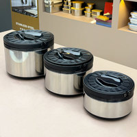 Ensemble de 3 casseroles isothermes en acier inoxydable grande capacité pour garder les aliments au chaud, contenants de stockage alimentaire pour fêtes 1,5/2,5/5L