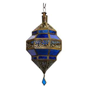 Lanterne marocaine traditionnelle en métal pour la décoration de maison islamique avec motif de projection d'ombres et design artistique - Product Image 6