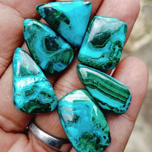 Chrysocolla Malachite Cabochon AAA พลอยหลวมขัดคุณภาพสำหรับทำเครื่องประดับขายส่งมากอัญมณี, - Product Image 1