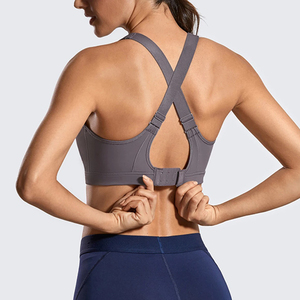 Sujetador deportivo personalizado para mujer con cremallera frontal, camiseta de fitness, top corto de yoga con efecto push-up, ropa deportiva en diferentes colores. - Product Image 2