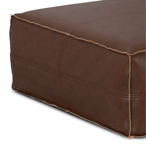 Tavolino da Caffè Brody Extra Large in Pelle Marrone Scuro Invecchiato, Pouf e Sgabelli - Product Image 5