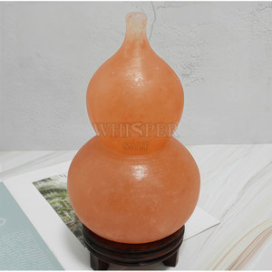 Lampe de sel de l'Himalaya miniature sculptée en cristal naturel, lumière chaude, décoration moderne pour la maison, lampe de table du Pakistan - Product Image 5