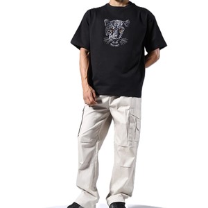 Camiseta de Hombre con Bordado de Tigre, Diseño 2026, Elegante Camiseta Negra de Algodón con Diseño de Animal Feroz, Prenda Casual de Moda Urbana - Product Image 1