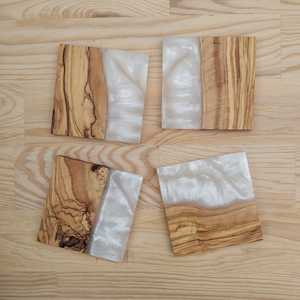 Elegant Handmade Wooden <b>Epoxy</b> <b>Resin</b> <b>Table</b> Coaster Set Durable Beverage Coasters for Modern Home Decor and Dining Accessories - Product Image 3