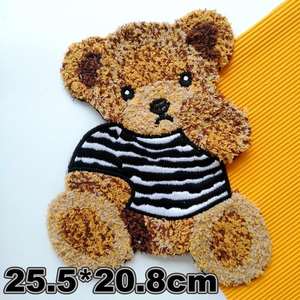 Parches Termoadhesivos de Chenilla con Bordado de Osito de Peluche para Ropa, Sombreros y Proyectos DIY - Forma de Corazón, Colores Personalizados - Product Image 5