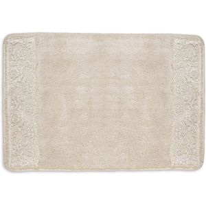 Tappetino da Bagno di Lusso Elegante Beige con Design a Rose, Lavabile, per Vasca e Bagno, Decorazione Unica e Bella per il Bagno - Product Image 1