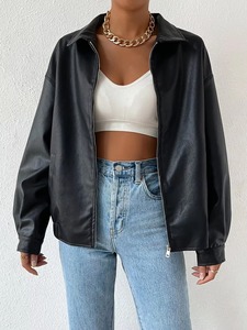 Chaqueta de Cuero para Mujer, Estilo Largo, de Terciopelo, con Doble Cremallera y Cinturón, de Alta Calidad, para Otoño e Invierno - Product Image 6