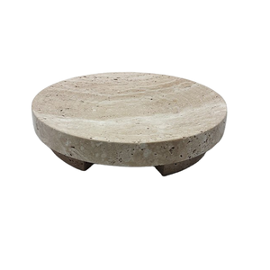 Plateau de rangement vintage en marbre beige naturel, style Art Déco, pour bijoux, vanité, boissons, salle de bain, serviettes - Product Image 4