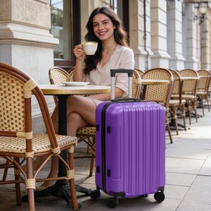 Set di Valigie Tre in Uno con Guscio Texturizzato Opaco, Senza Lucchetto TSA, Ruote Staccabili da 28 Pollici, Valigia Trolley in ABS da 20 e 24 Pollici - Product Image 5