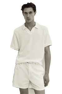 Regular Fit ODM & OEM Custom Brand Breathable 100% Cotton Rib Knit Men's Half <b>Sleeve</b> V-Neck Collar T-<b>Shirts</b> Available for Sale - Product Image 4