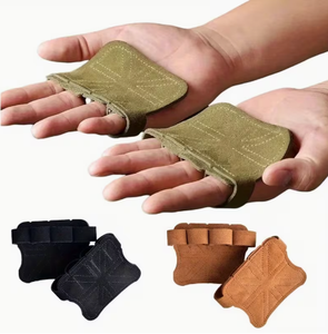 Protector de Palma de Cuero con Soporte para Muñeca para Levantamiento de Pesas, Unisex, Antideslizante, Cierre de Gancho y Bucle, Color Verde Oliva, Negro, Marrón - Product Image 1