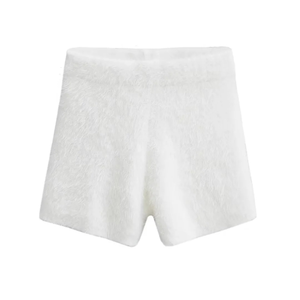 Shorts de Mohair Suaves de Punto para Mujer, Shorts Casuales de Punto Peludo para Primavera e Invierno - Product Image 4