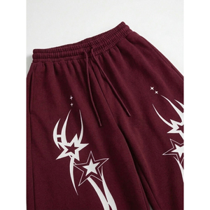 Pantalon baggy en toile à coupe droite, taille mi-haute élastiquée, décontracté, en polyester/coton épais, pour l'hiver - Product Image 5