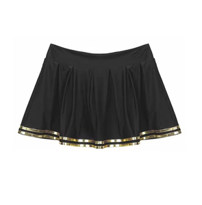 Uniformes de pom-pom girls en polyester imprimé, ensemble haut à manches longues et short noir et rouge, vêtements d'entraînement de cheerleading personnalisés, impression OEM - Product Image 5