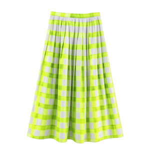 Womens 100% Polyester Plaid Knee-Length A-Line <b>Skirt</b> Pakistan Made Yarn Dyed Spring Breathable Comfortable Custom Logo Casual - Product Image 5
