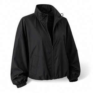 Custom <b>Womens</b> <b>Lightweight</b> Oversized Windbreaker <b>Jacket</b> Stand Collar Full Zip Casual Fashion Private Label Wholesale Manufacturer - Product Image 3