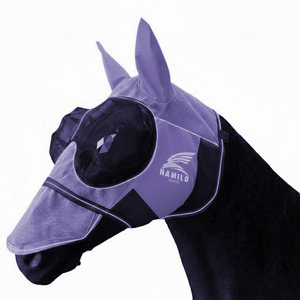 Masque anti-mouches pour chevaux, doux, extensible, protection UV, confortable, avec oreilles, respirant, élastique, avec couvre-yeux en maille - Product Image 5