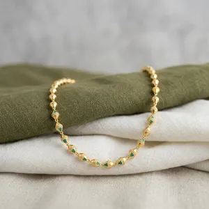 Ensemble de collier de meilleure qualité polonais en or à la mode avec boucles d'oreilles pour les femmes Collection de vêtements de noces pour les femmes - Product Image 1