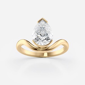 แหวนเพชรรูปลูกแพร์2.00 CT _ 14K ก้านเกลียวสีทอง - Product Image 6