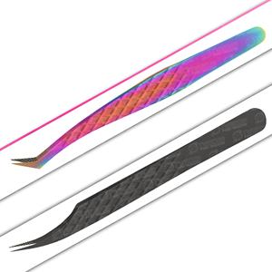 Meilleure vente pince à épiler japonaise d'extension de cils en acier inoxydable pointe pointue gamme complète marque privée faux cils beauté en stock - Product Image 1