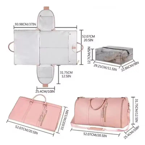 Sac de voyage unisexe en PU, forme ovale, double poignée, fermeture à glissière, résistant à l'eau, plusieurs compartiments, grande capacité - Product Image 6