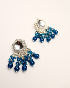 Boucles d'oreilles pendantes en gros, nouveau design, imitation perle, gouttes géométriques perlées, alliage de zinc plaqué or, hexagone, tendance - Product Image 6