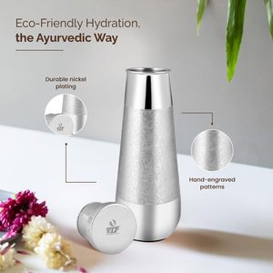 Botella de Agua de Cobre Cromado, a Prueba de Fugas, Ecológica y Elegante, Botella Ayurvédica para Uso Diario, 1000 ml - Product Image 4
