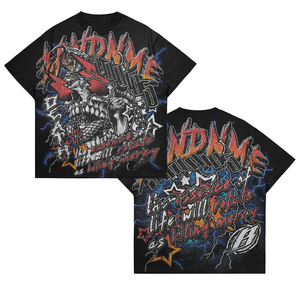 Camiseta de algodón 100% personalizada de alta calidad, transpirable, de corte holgado, manga corta, estampado gráfico, estilo hip hop, para verano. - Product Image 4