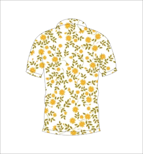 Polo con estampado floral amarillo para hombre, camisa de golf informal de manga corta a la moda de verano, color blanco - Product Image 2
