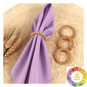 Anneau de serviette en rotin fait main, accessoire de table tissé naturellement pour restaurants, cafés, hôtels, complexes hôteliers et services de restauration - Product Image 6