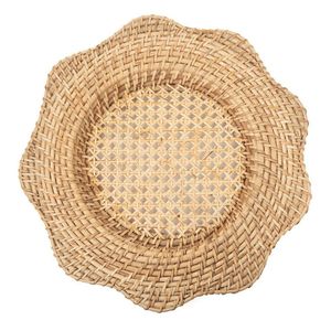 Handmade Round Rattan Placemat Natural Woven Table Mat Boho Dining Table Decor for Home Restaurant Use - Product Image 1