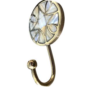 Mother of Pearl Brass <b>Wall</b> Hanger Elegant <b>Coat</b> <b>Hooks</b> <b>for</b> Clothing - Product Image 1