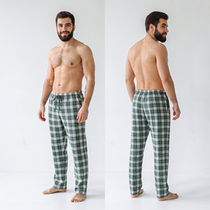 Wholesale <b>Men</b> <b>Flannel</b> Sleeping Pants Low Drawstring Waist Nightwear Trouser Plaid Check <b>Pajama</b> Pants <b>Men</b> Cotton Sleeping Trouser - Product Image 1