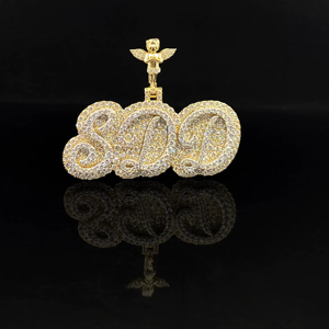 Pendentif Premium pour Homme en Alliage Plaqué Or, Style Hip Hop, Effet Diamant CZ, Iced Heritage - Product Image 1