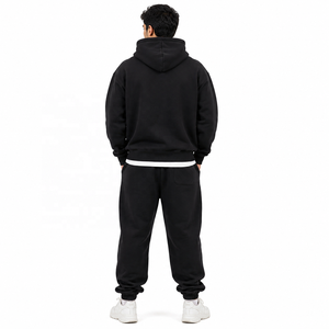 Ensemble de survêtement oversize en polaire épais pour hommes et femmes, style streetwear, avec sweats à capuche demi-zippés et sweat-shirts à revers, tenue chaude d'hiver, fournisseur OEM - Product Image 4