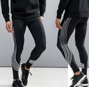 Leggings de sport pour homme, couleur unie, sous-vêtement de base, longueur intégrale, en Spandex/Nylon/Coton, taille élastique, respirant, séchage rapide, résistant à l'eau - Product Image 3