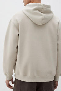 Customizable Beige Hoodie for Wholesale Orders Logo Embroidery Printing Soft Cotton Polyester Blend Personalized Bulk Orders - Product Image 2