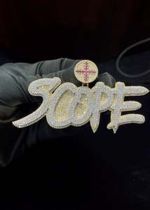 Colgante Hip Hop Personalizado con Nombre y Letra Inicial VVS Moissanite en Plata 925, Diamante Dvars DDP-23, Chapado en Rodio/Oro/18K - Product Image 5