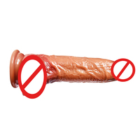 Dildo artificiel souple populaire pour usage anal et vaginal, masturbateur féminin, manuel, double couche, en silicone liquide, étanche, portable, bâton de massage
