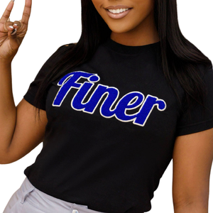 T-shirt décontracté en chenille noire pour femme, broderie script de la sororité grecque Zeta Phi Beta - Product Image 2